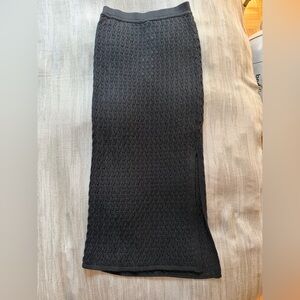 Black Textured Knit Falconeri Skirt